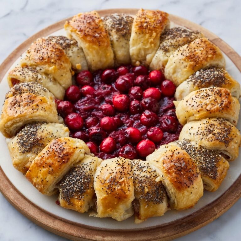 Sausage Roll Wreath with Cranberry Sauce Recipe