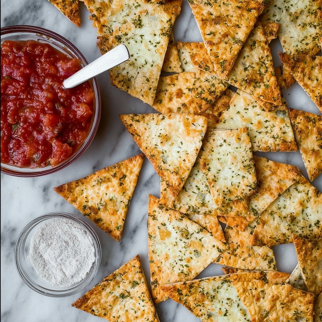 Homemade Baked Tortilla Chips with Parmesan and Garlic Salt Recipe - Recipe Image