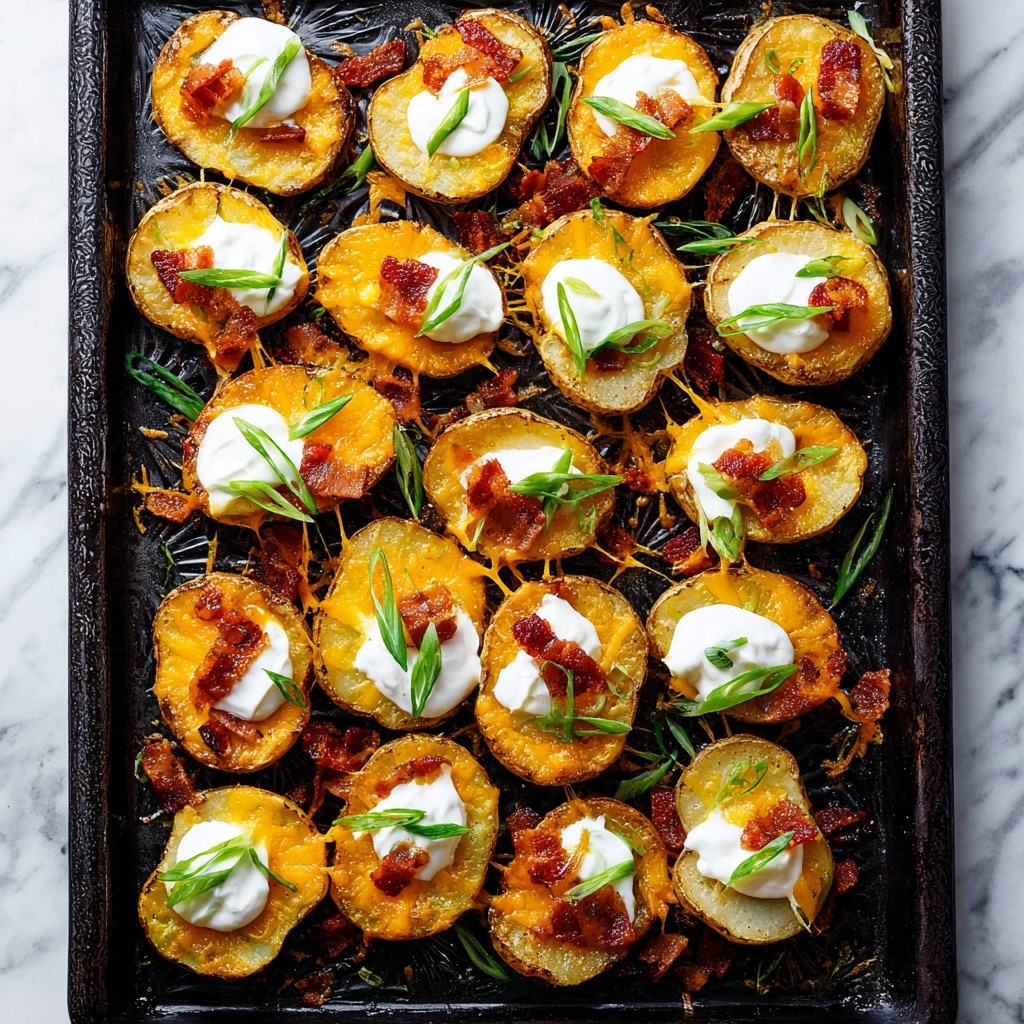 Crispy Potato Skin Bites with Cheddar, Bacon, and Green Onions Recipe - Recipe Image