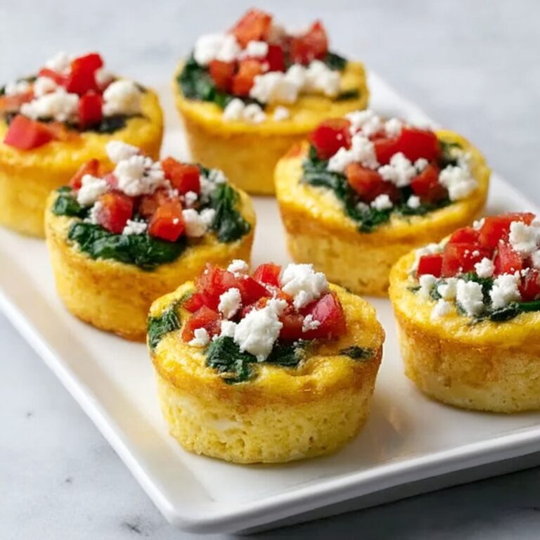 Egg White Bites with Bell Pepper, Spinach, and Feta Recipe