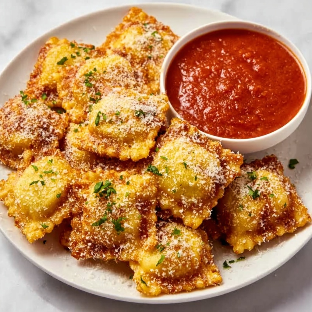 Air Fryer Crispy Ravioli with Parmesan and Italian Seasoning Recipe - Recipe Image