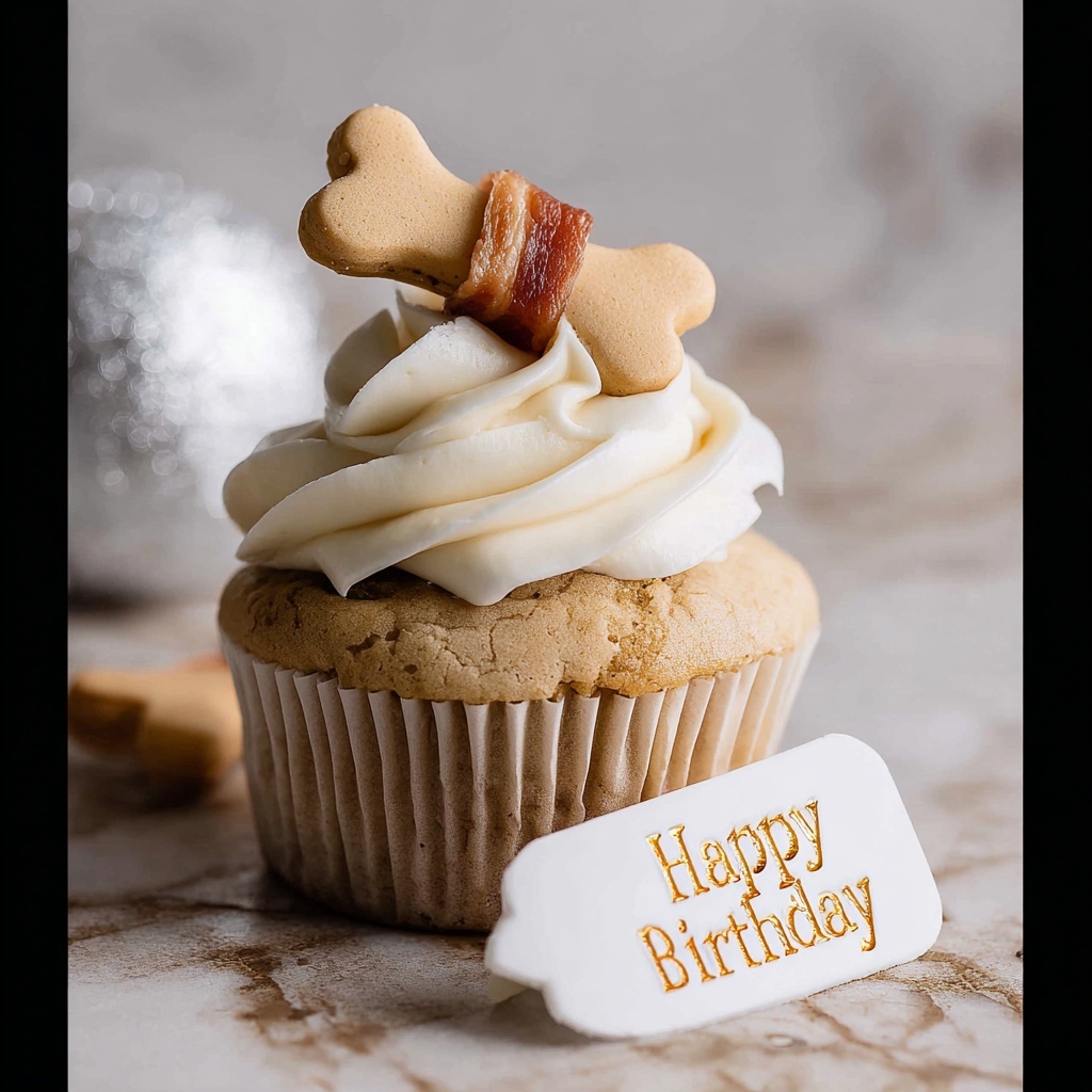 Dog-Friendly Pupcakes with Banana, Peanut Butter, and Yogurt Frosting Recipe - Recipe Image