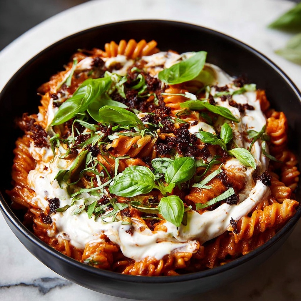 Whipped Ricotta Chicken Pasta in a One-Pot Tomato Basil Sauce Recipe - Recipe Image
