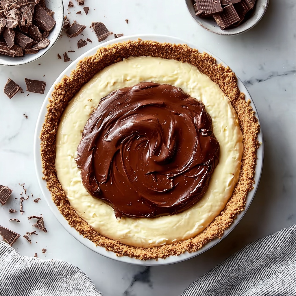 Boston Cream Pie Cheesecake with Chocolate Ganache Recipe - Recipe Image
