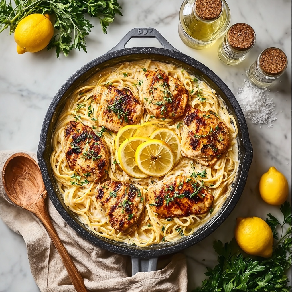 Garlic Butter Chicken with Lemon Parmesan Pasta Recipe - Recipe Image