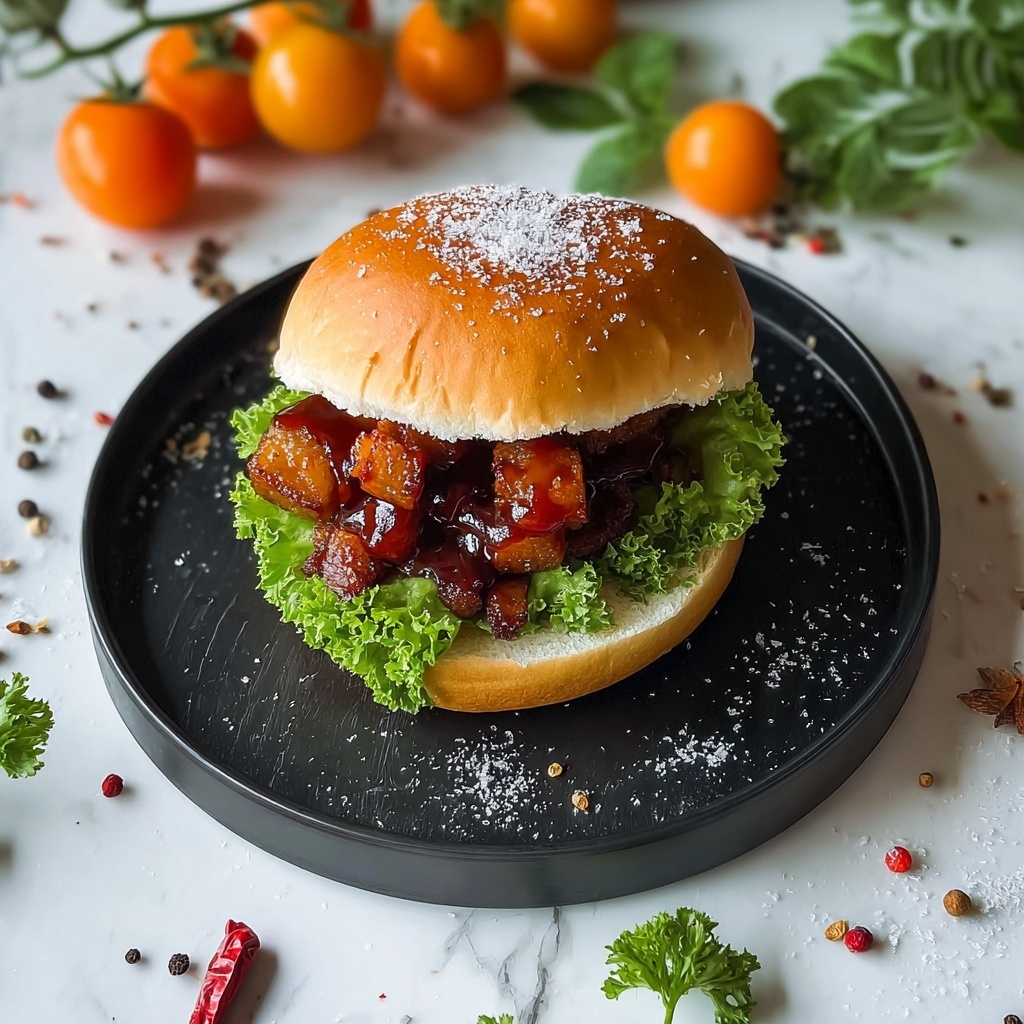 Sticky Crispy Chicken Thighs Burger with Honey Soy Glaze Recipe - Recipe Image