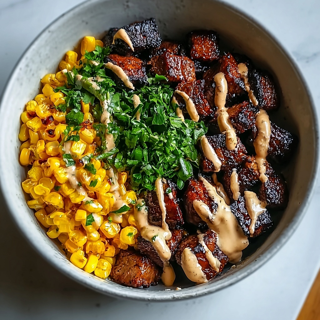 Korean BBQ Beef Bowl with Corn & Creamy Sauce Recipe - Recipe Image