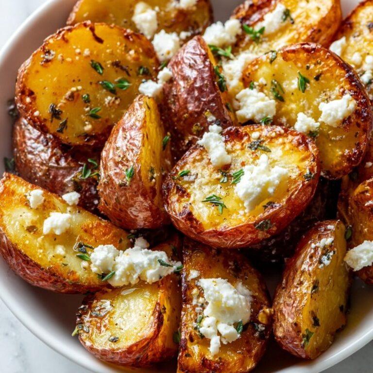 Roasted Potatoes with Baked Feta and Garlic Recipe