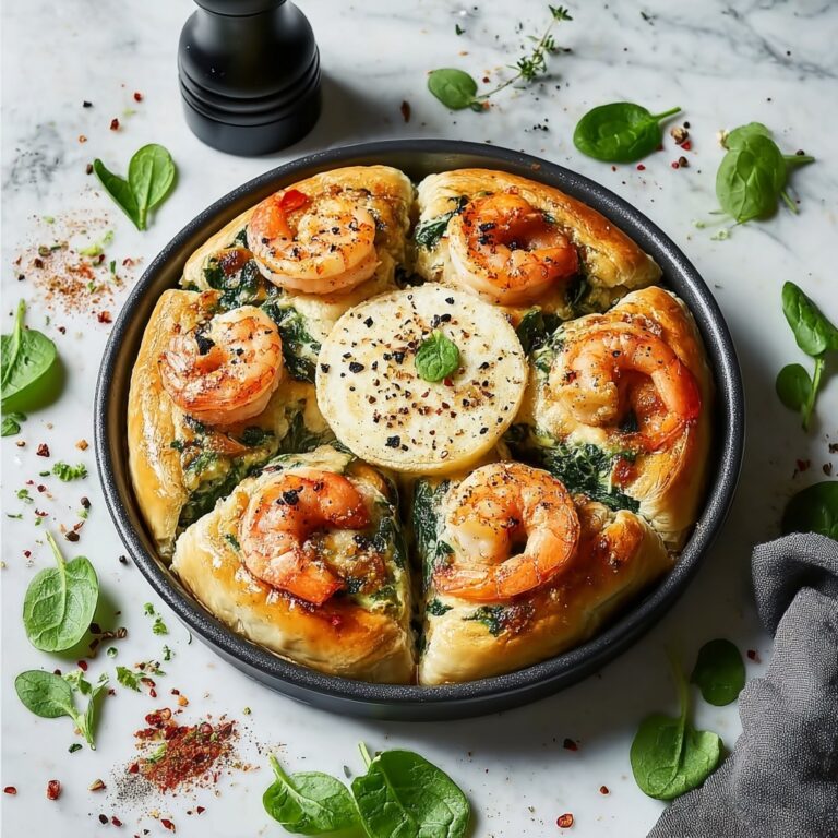 Shrimp and Spinach Stuffed Pasta Rolls with Roasted Red Pepper Cream Recipe