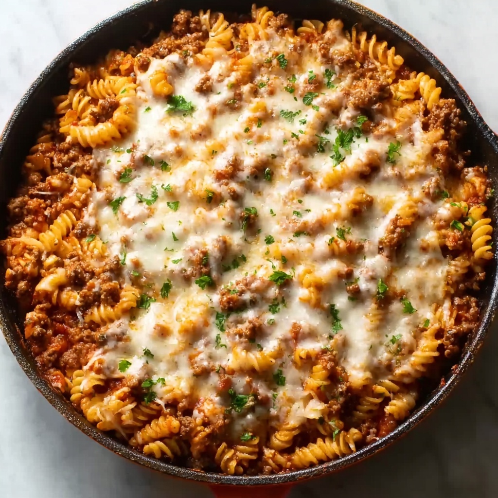 One-Skillet Cheesy Beef and Macaroni Recipe - Recipe Image
