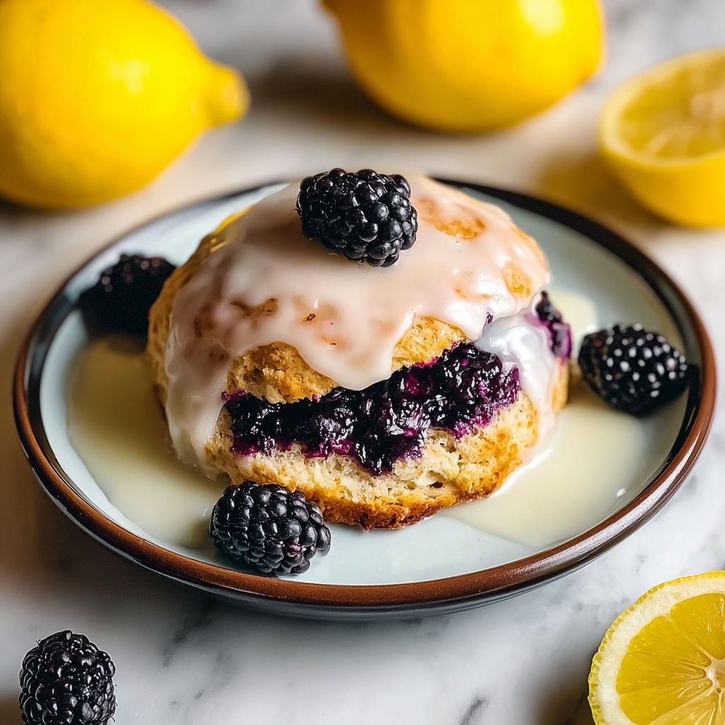 Earl Grey Blackberry Scones with Lemon Glaze Recipe - Recipe Image