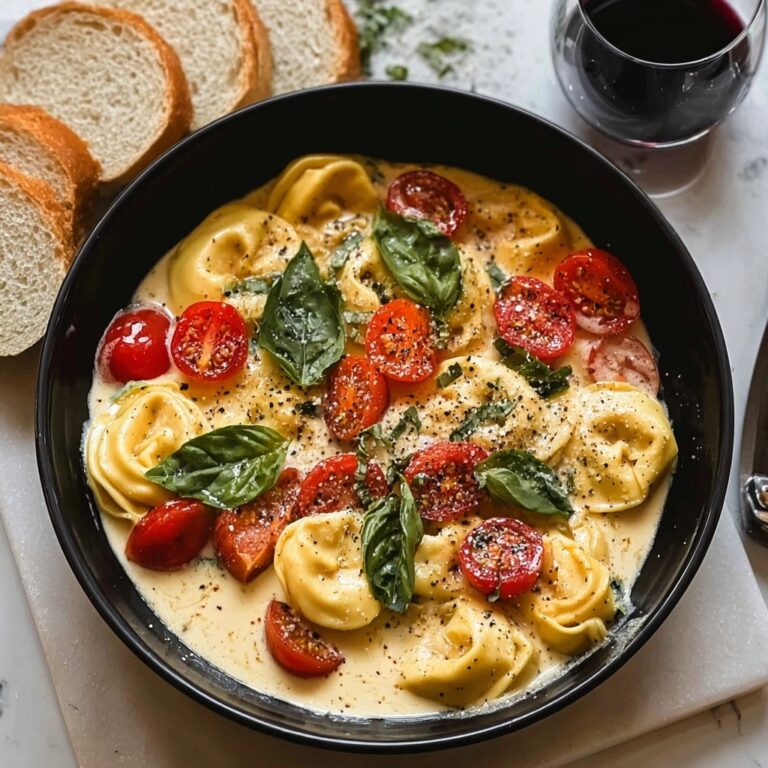 Creamy Tortellini with Tomatoes and Basil Recipe
