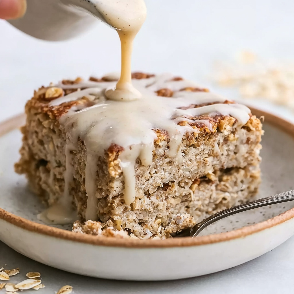 Healthy Sticky Cinnamon Roll Baked Oatmeal Recipe - Recipe Image