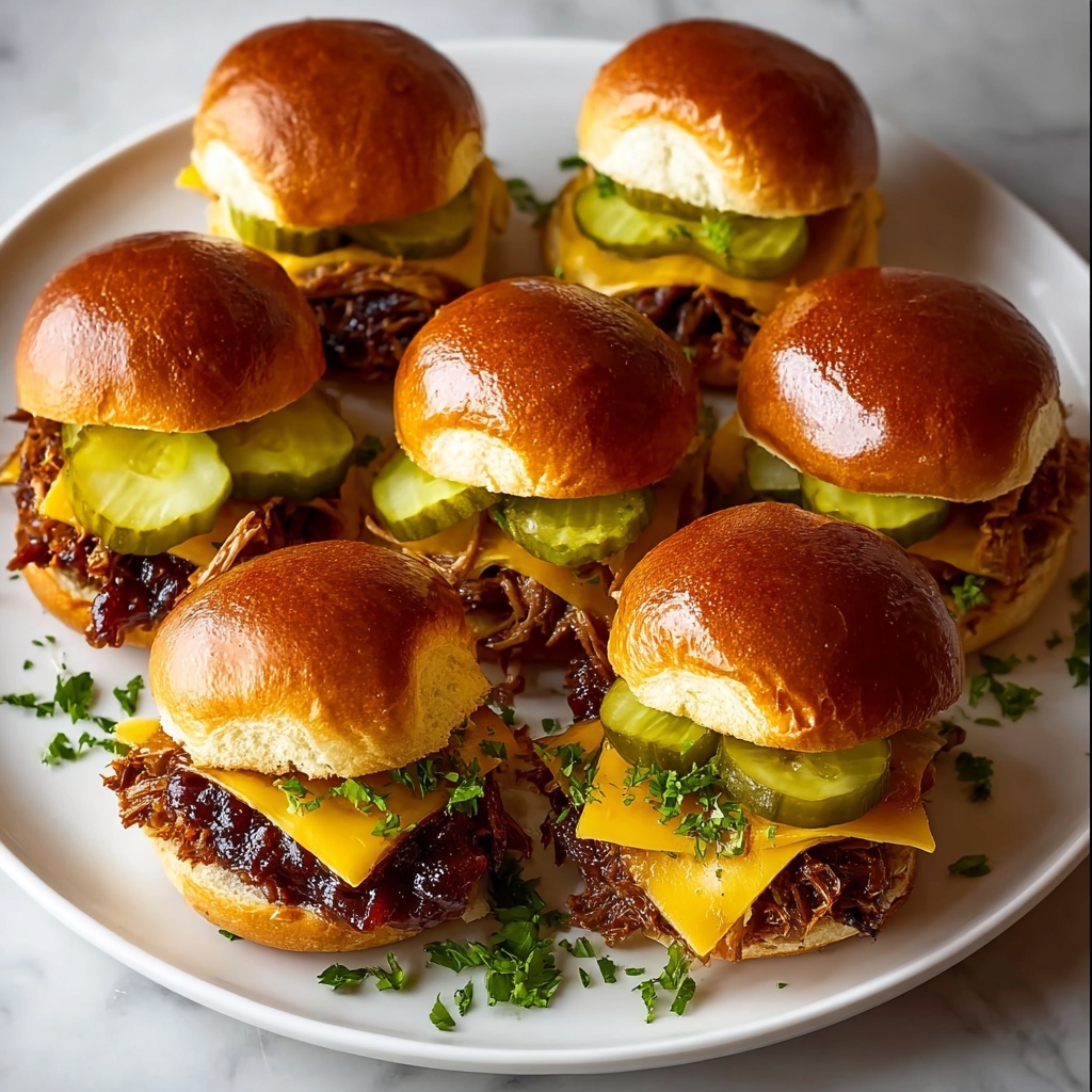 Smoky BBQ Cowboy Sliders with Crispy Onions and Tangy Pickles Recipe - Recipe Image