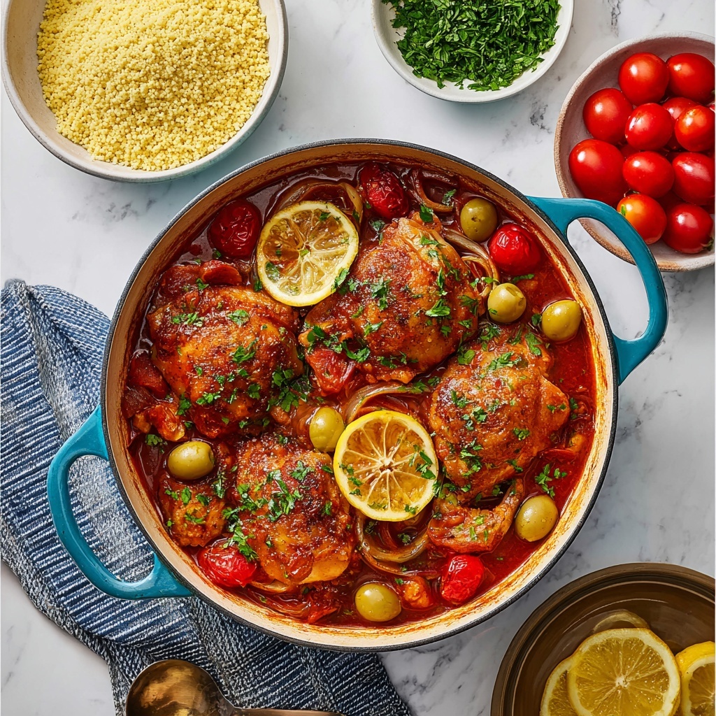 Moroccan Chicken with Preserved Lemon and Olives Recipe - Recipe Image
