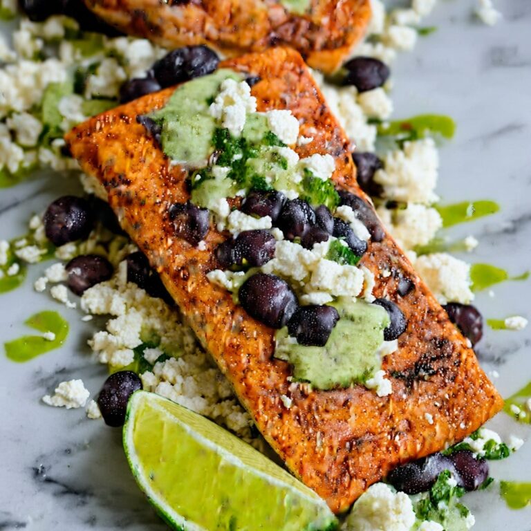 Sheet Pan Honey Chipotle Crusted Salmon with Cauliflower Rice Recipe