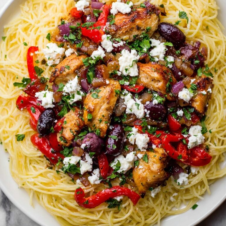Greek Pasta with Chicken, Sun-Dried Tomatoes, Artichokes, and Feta over Zoodles Recipe