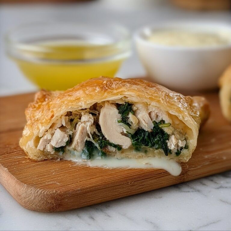 Greek Spinach Feta Chicken Puff Pastry Pockets Recipe