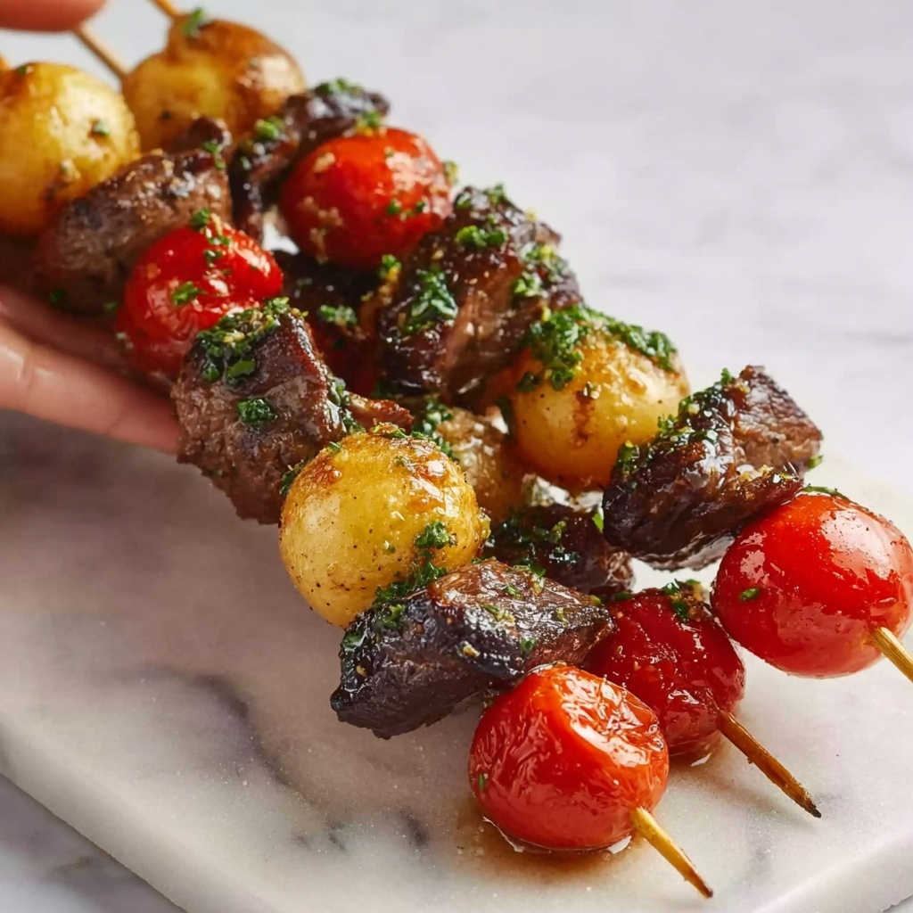 Rosemary Garlic Steak Kebabs Recipe - Recipe Image