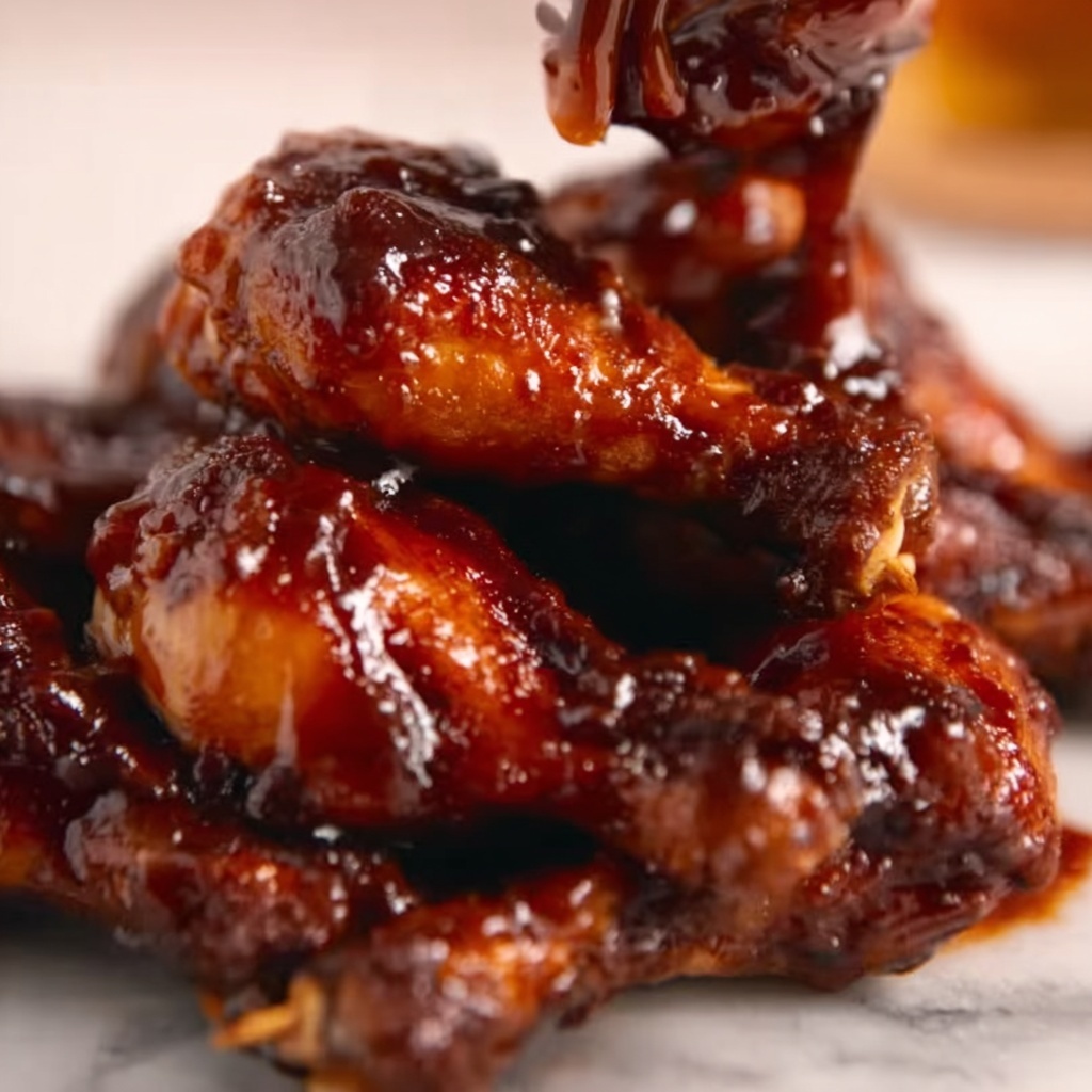 Hot Honey Peach Wings Recipe - Recipe Image