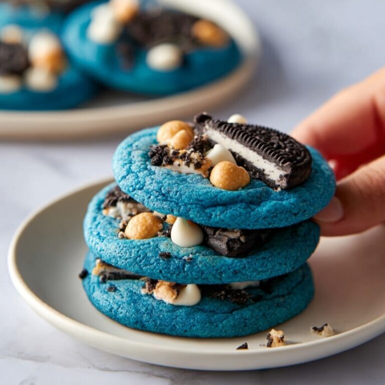 Cookie Monster Cookies with Blue Food Coloring, White Chocolate Chips, Chips Ahoy, and Oreos Recipe