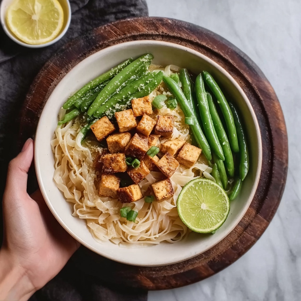 Crispy Tofu Bowls with Curry Noodles and Chili Green Beans Recipe - Recipe Image