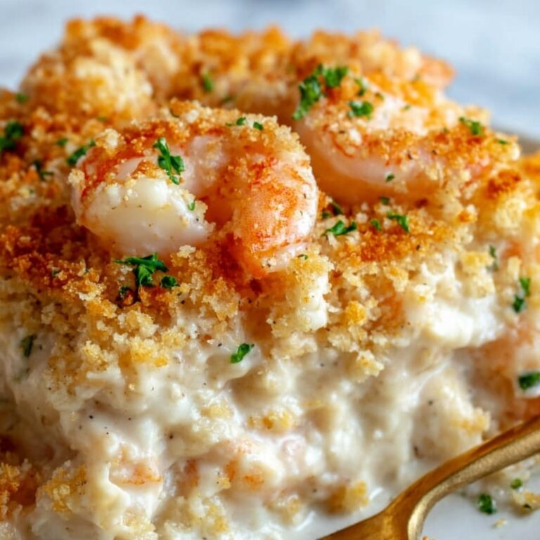 Creamy Shrimp Casserole with Cheddar and Mozzarella Recipe