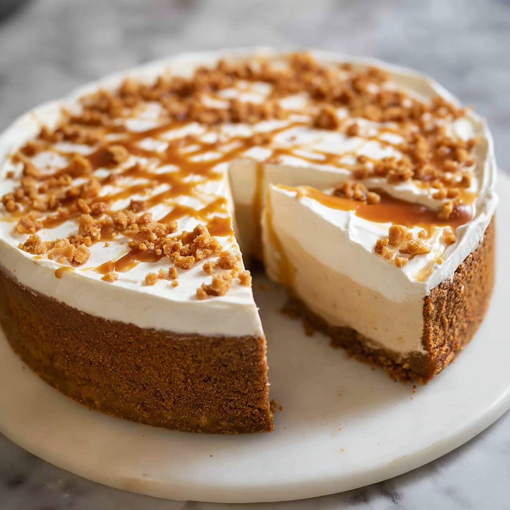 Salted Caramel No Bake Cheesecake Recipe - Recipe Image