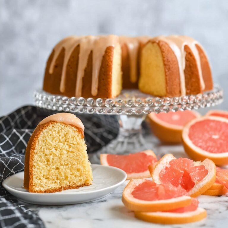 Pink Grapefruit Cake with Ginger Grapefruit Glaze Recipe