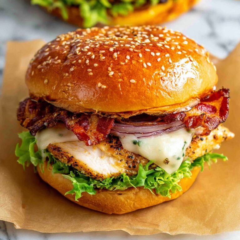 Grilled Chicken Sandwich with Bacon, Provolone, and Grilled Onions Recipe