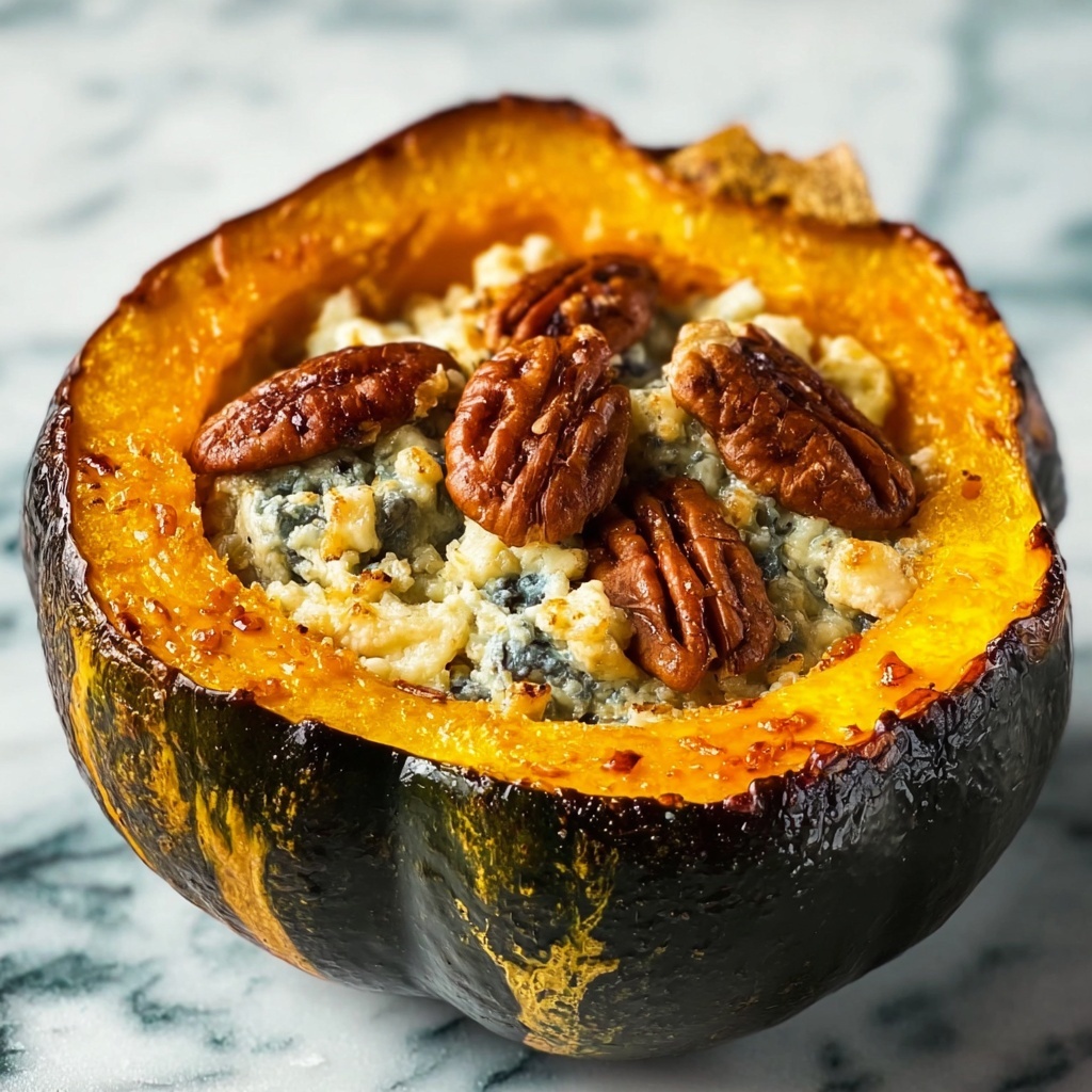 Maple Blue Cheese Pecan Roasted Acorn Squash Recipe - Recipe Image