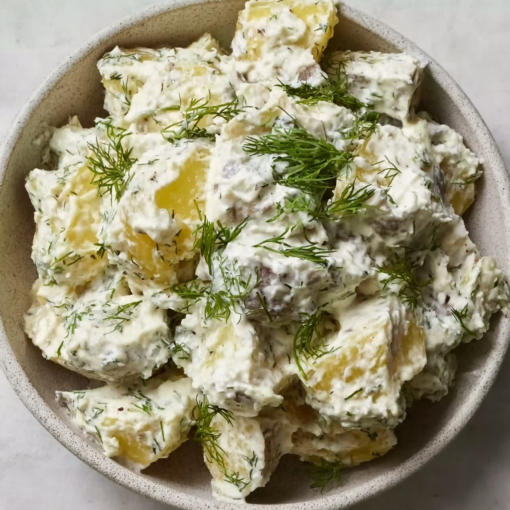 Creamy Herb Potato Salad with Greek Yogurt, Dill, and Shallots Recipe - Recipe Image