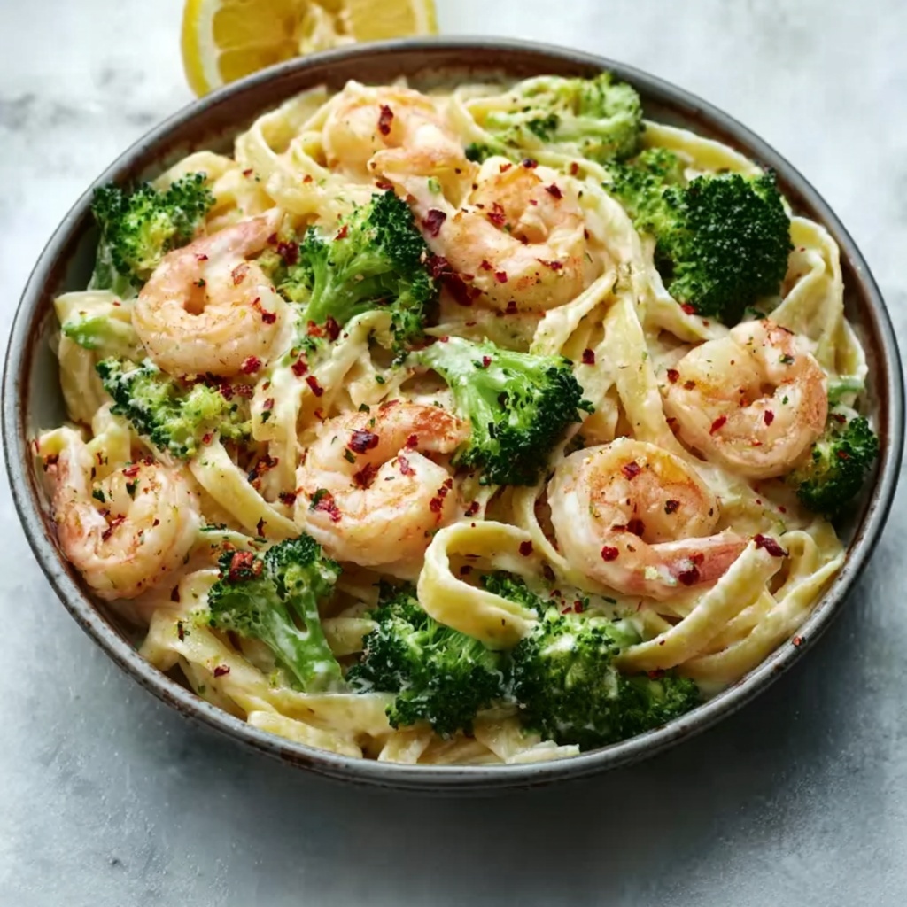 Lemon Pepper Shrimp and Broccoli Pasta Recipe - Recipe Image