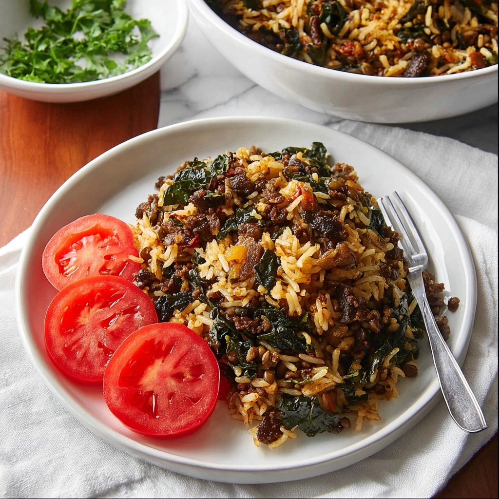 Middle Eastern Lamb and Lentil Rice Pilaf Recipe - Recipe Image