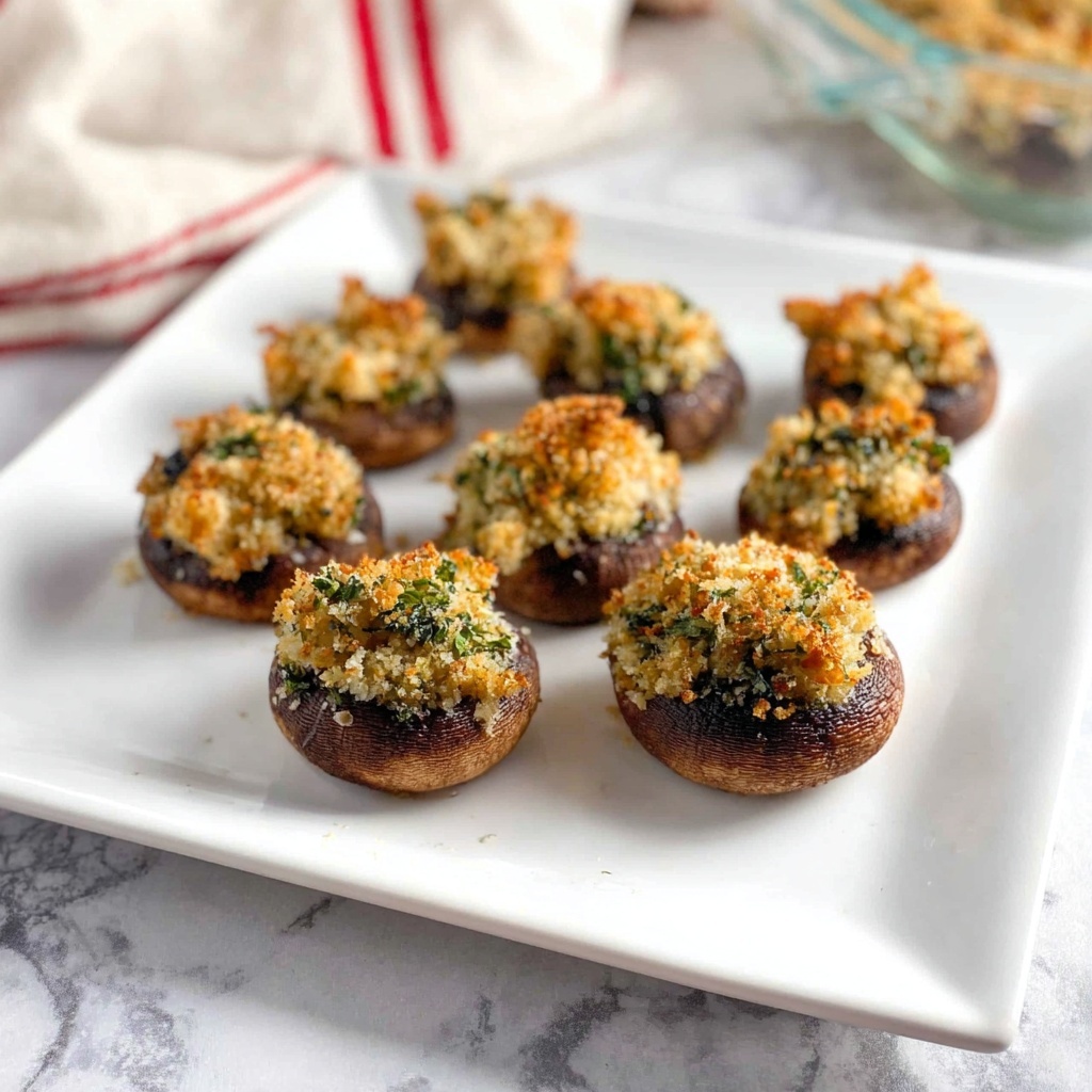 Vegetarian Garlic Stuffed Mushrooms Recipe - Recipe Image