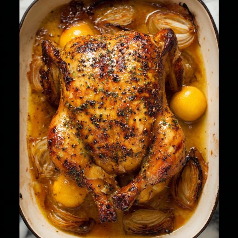 Garlic Herb Roast Chicken with Lemon and White Wine Recipe