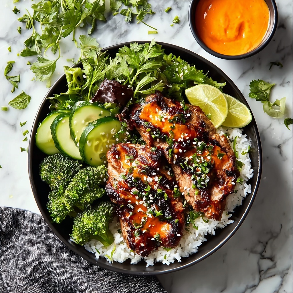 Spicy Honey-Ginger Chicken Bowls with Yum Yum Sauce Recipe - Recipe Image