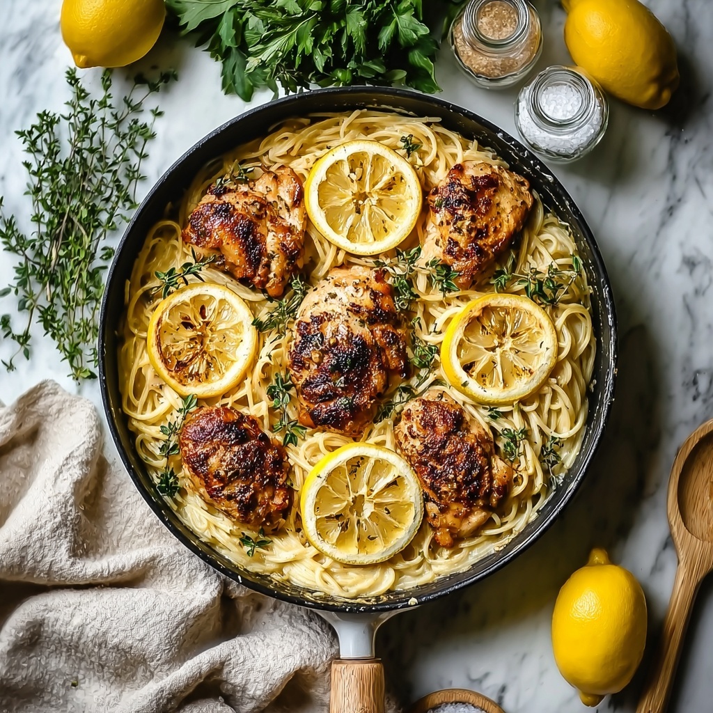 Garlic Butter Chicken with Lemon Parmesan Pasta Recipe - Recipe Image