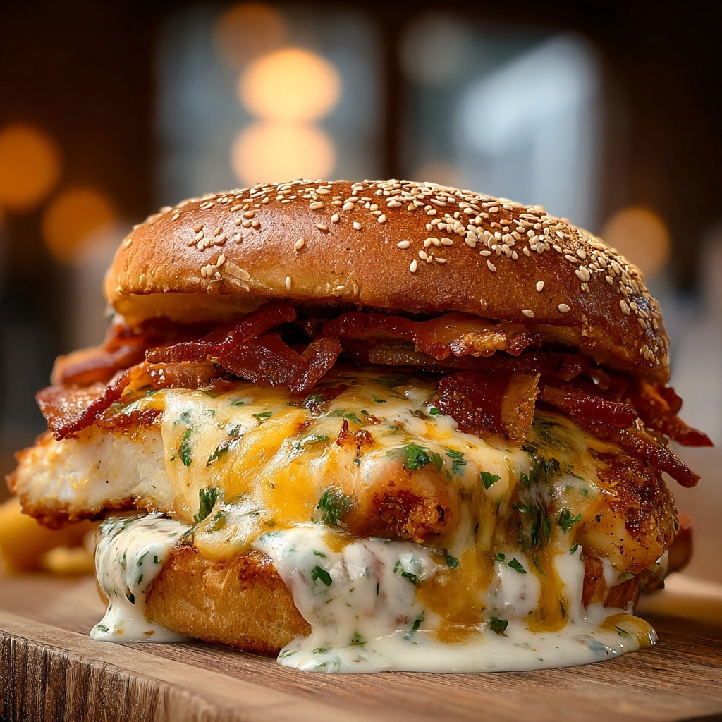 Easy and Cheesy Chicken Bacon Ranch Sandwich Recipe - Recipe Image