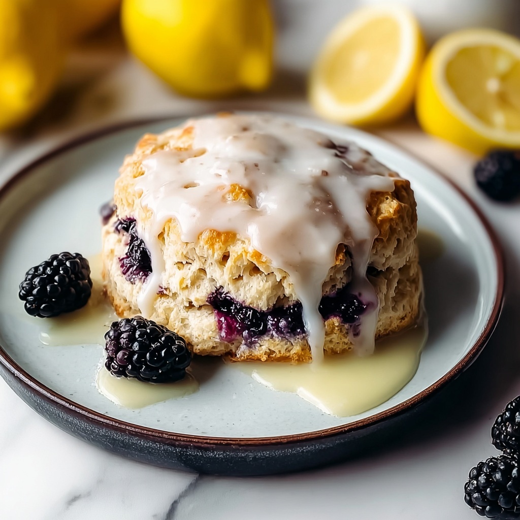 Earl Grey Blackberry Scones with Lemon Glaze Recipe - Recipe Image