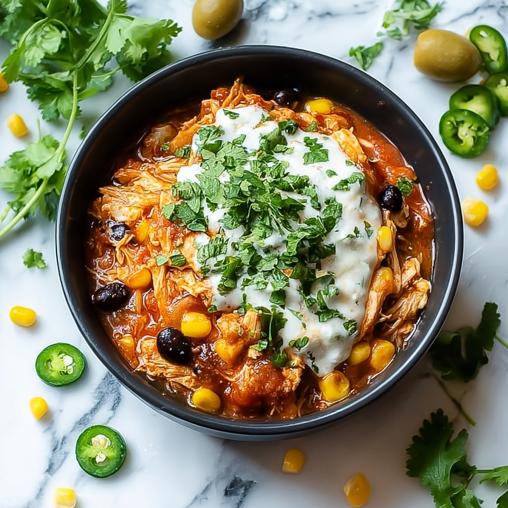 Hearty Crockpot Chicken Enchilada Casserole Recipe - Recipe Image