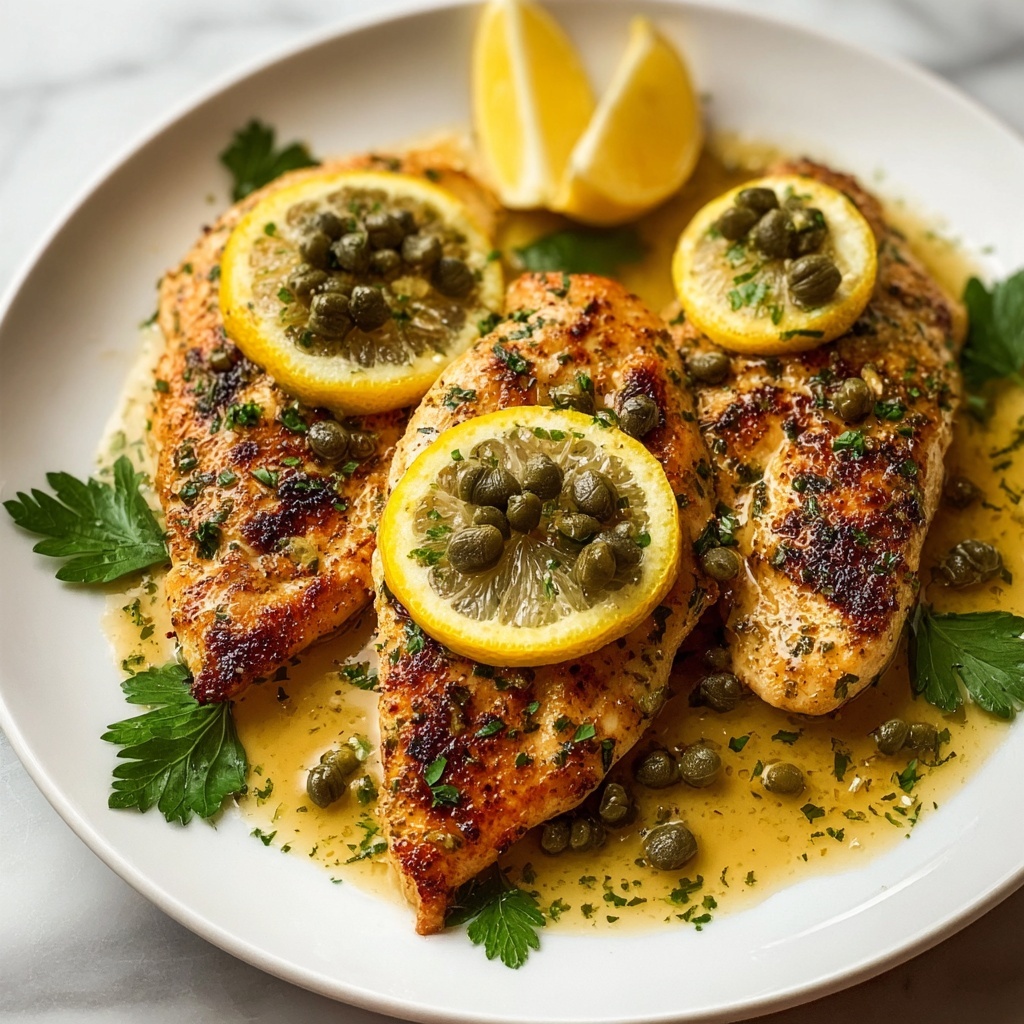 Lemon Herb Grilled Chicken Piccata Recipe - Recipe Image