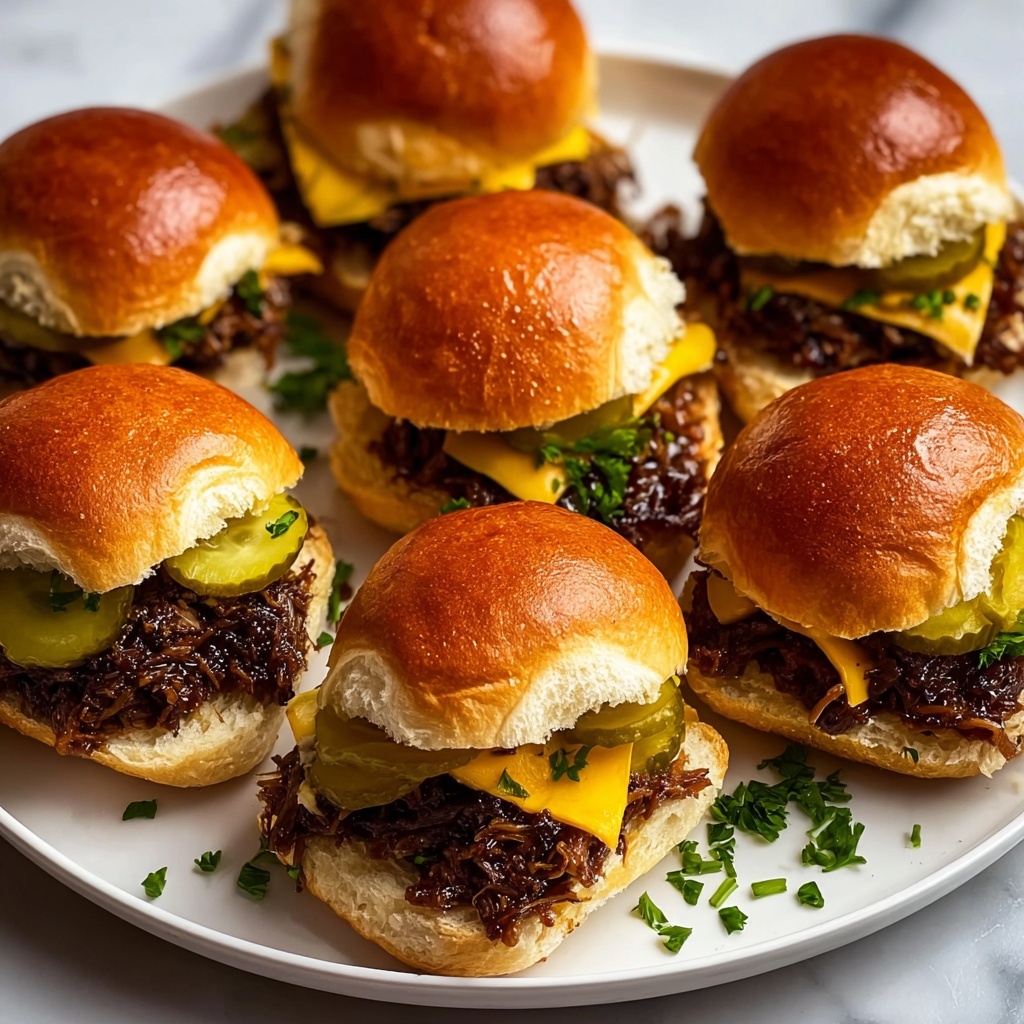 Smoky BBQ Cowboy Sliders with Crispy Onions and Tangy Pickles Recipe - Recipe Image