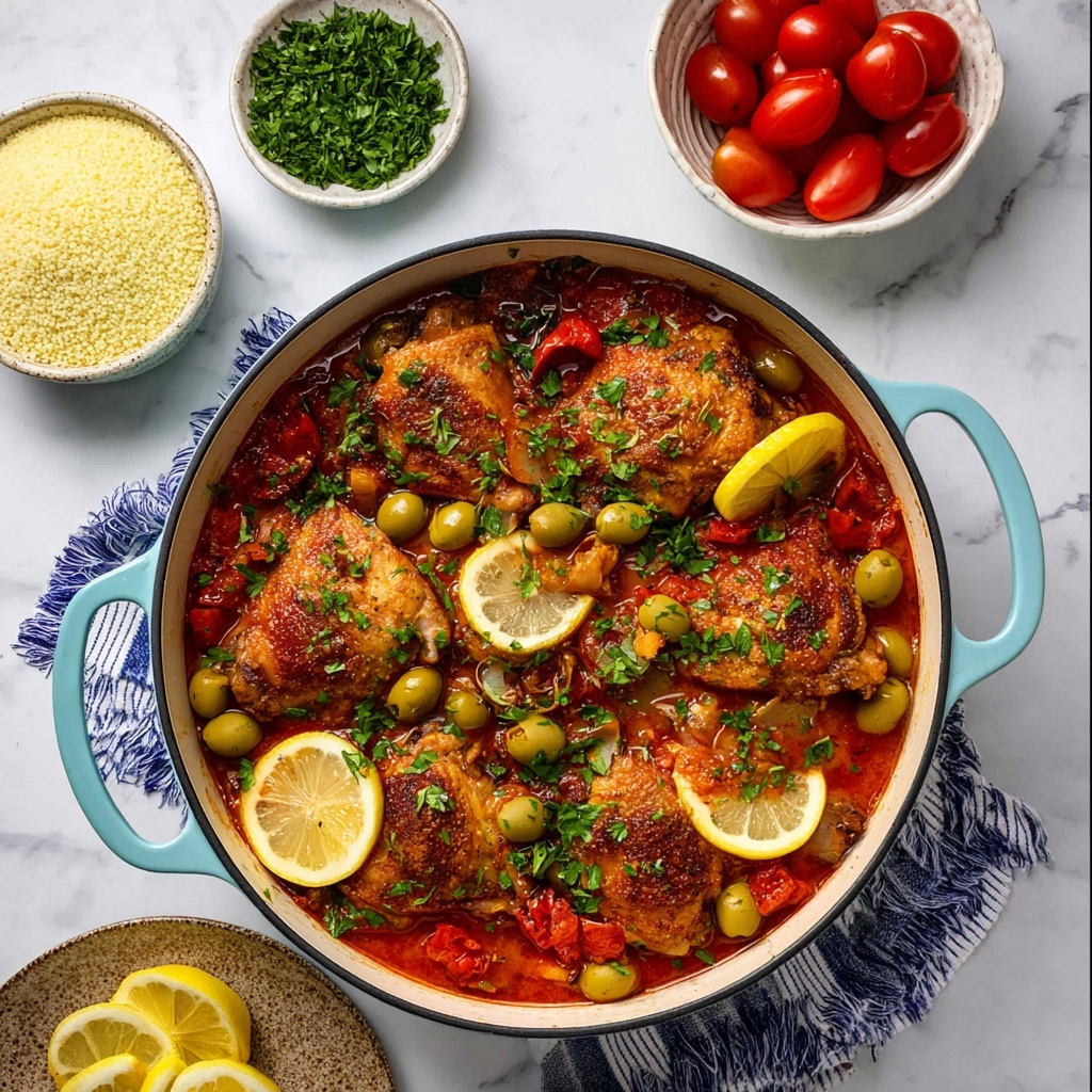Moroccan Chicken with Preserved Lemon and Olives Recipe - Recipe Image