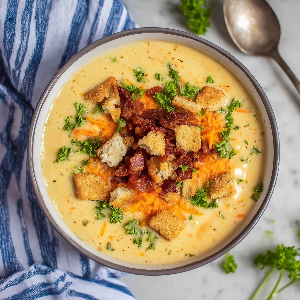 Hash Brown Potato Soup with Bacon, Cheddar and Gruyere Recipe - Recipe Image