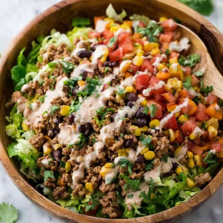 Ground Beef Salad with Mixed Greens, Tomatoes, and Feta Recipe