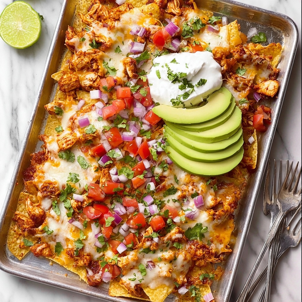 Sheet Pan Chicken Nachos Recipe - Recipe Image