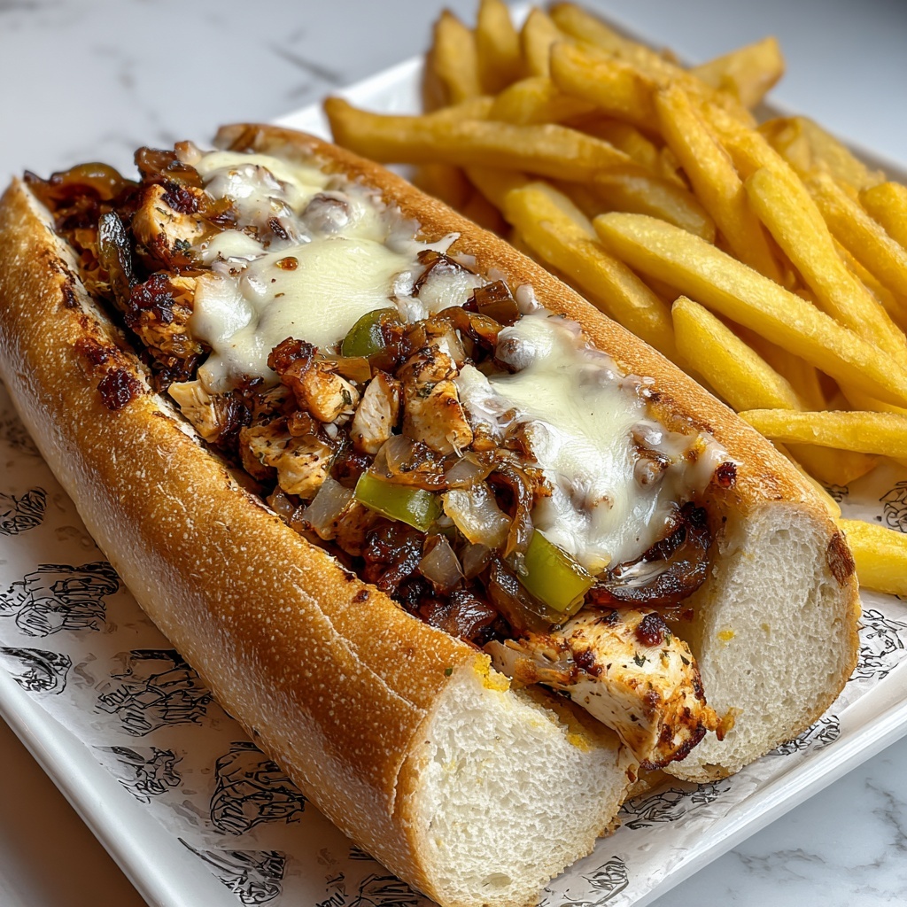 Chicken Cheese Steak Sandwiches Recipe - Recipe Image