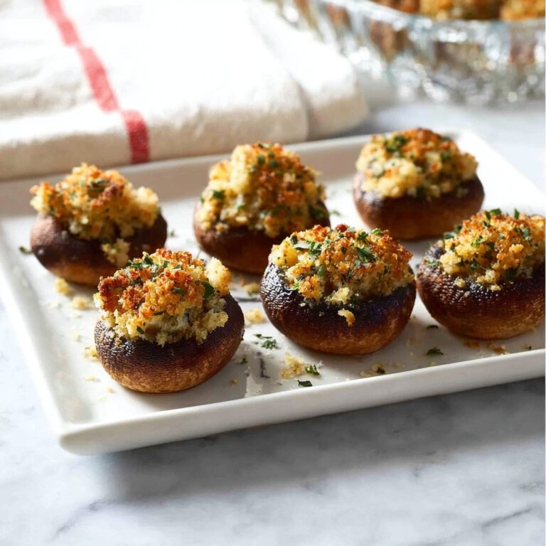 Vegetarian Garlic Stuffed Mushrooms Recipe