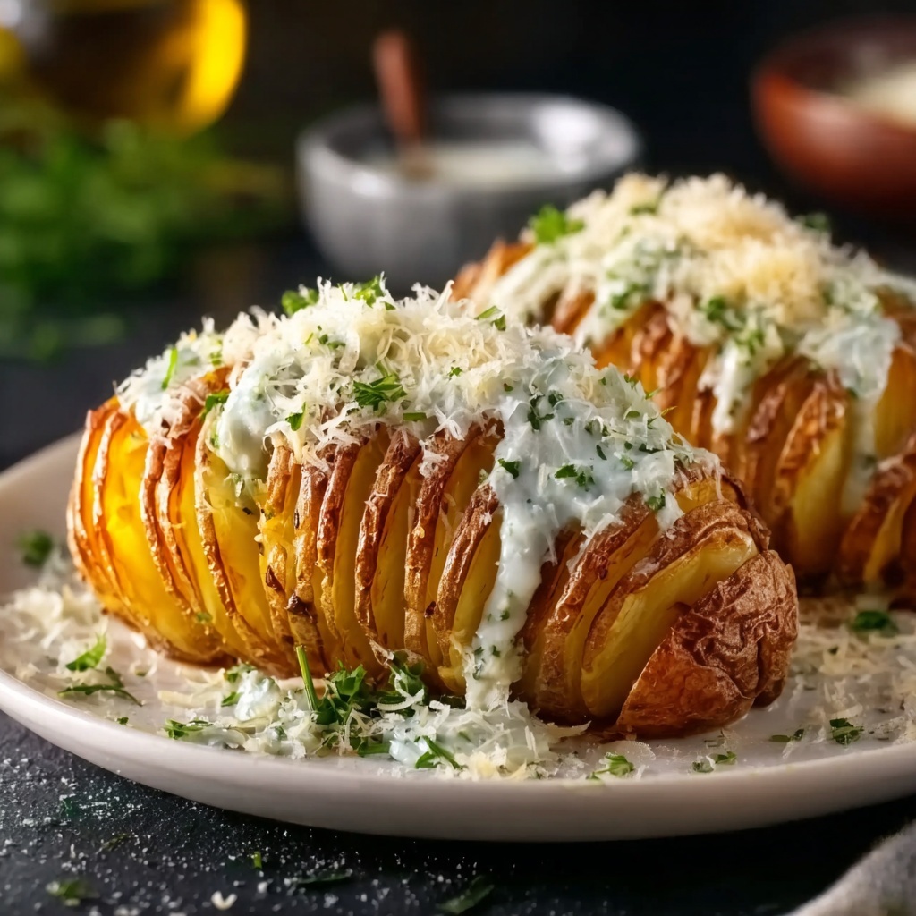 Garlic Parmesan Hasselback Potatoes Recipe - Recipe Image